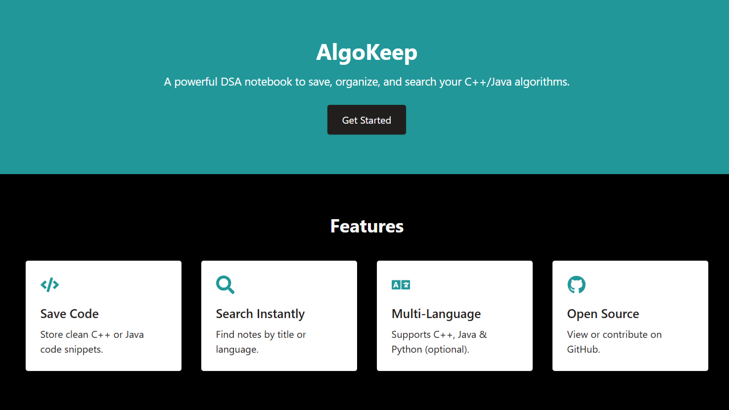AlgoKeep - DSA Notes Manager